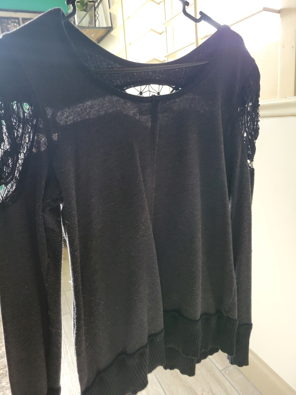 Bundle Of 2 Black Crochet And Sheer Long Sleeve Blouses - Picture 7 of 9